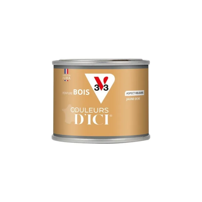 Discount V33 Peinture bois extérieur couleurs d'ici jaune ocré 125ml
