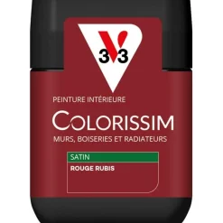 Outlet V33 Peinture Colorissim satin rouge rubis satin 75 ml