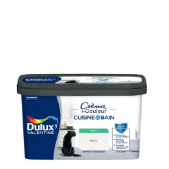 Online DULUX VALENTINE Peinture Crème de Couleur Cuisine/Bain Satin Blanc 2L