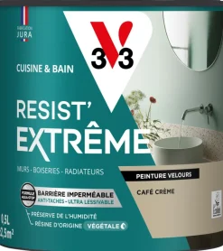 Sale V33 Peinture cuisine et bain Resist Extrême Café crème Vel 0,5L