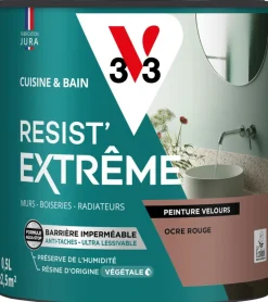V33 Peinture cuisine et bain Resist Extrême Ocre rouge Vel 0,5L