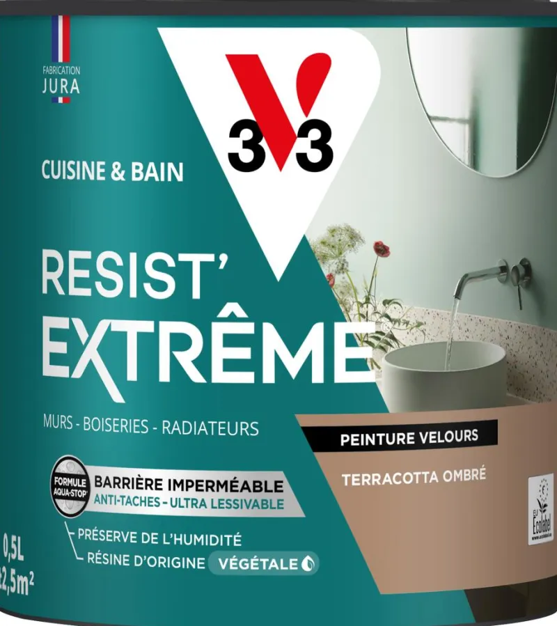 Outlet V33 Peinture cuisine et bain Resist Extrême Terracotta Vel 0,5L