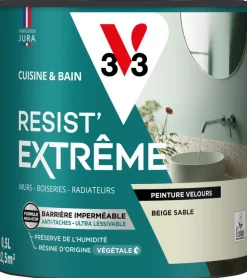 Discount V33 Peinture cuisine et bain Resist Extrême Beige sable Vel 0,5L