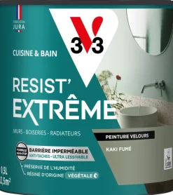 Discount V33 Peinture cuisine et bain Resist Extrême Kaki fumé Vel 0,5L