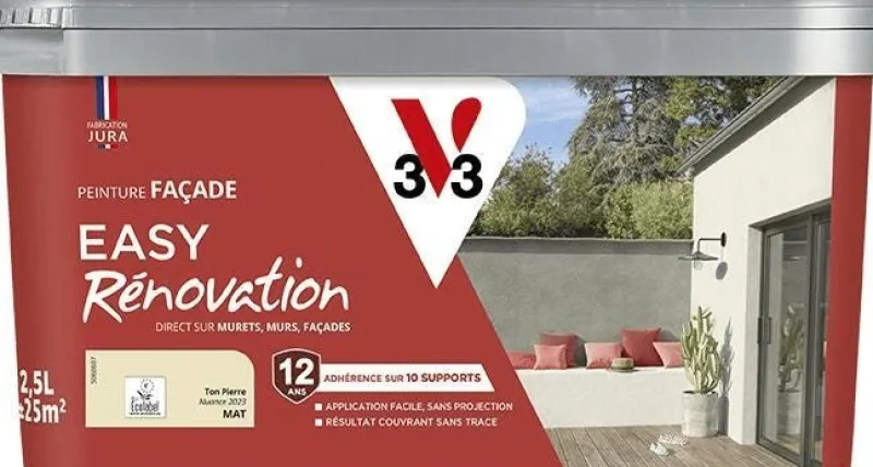 Sale V33 Peinture Façade Easy Rénovation ton pierre Mat 2,5L