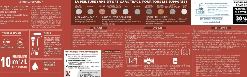 V33 Peinture Façade Easy Rénovation blanc Mat 2,5L