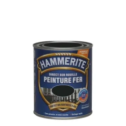 HAMMERITE Peinture fer antirouille Satin Noir 0,75L