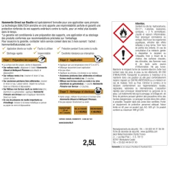 HAMMERITE Peinture Fer extérieure Satin Noir 2,5 L