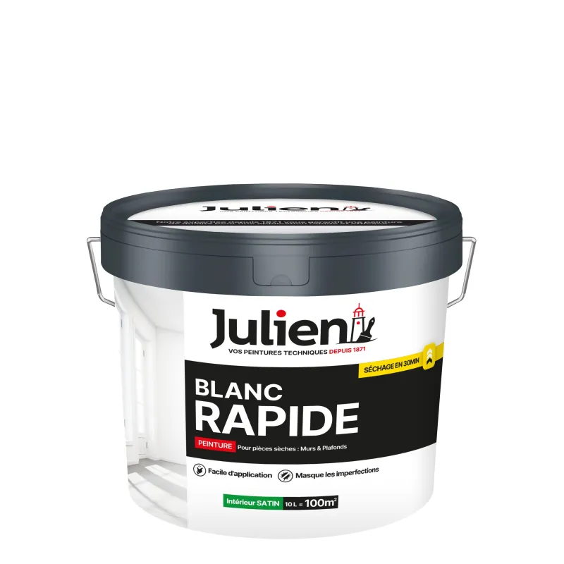 Outlet JULIEN Peinture intérieure Blanc rapide satin base white 10L