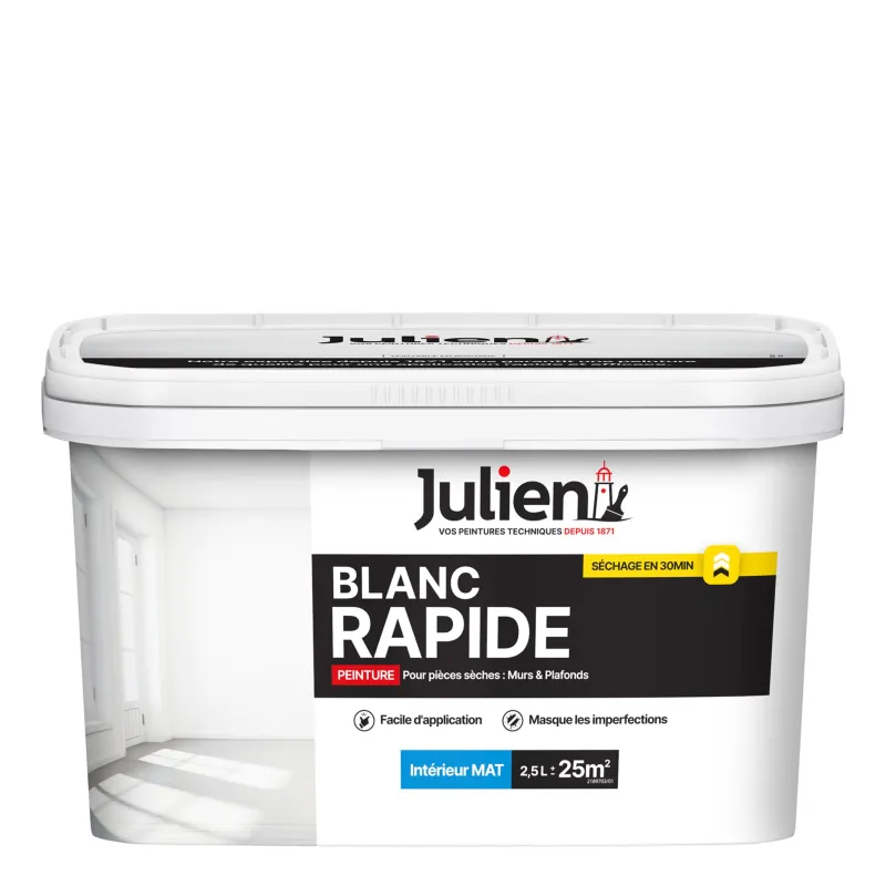 Online JULIEN Peinture intérieure Blanc rapide mat base white 2.5L