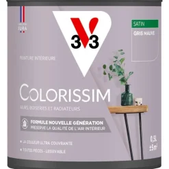 New V33 Peinture intérieure Colorissim satin gris mauve satin 0,5L