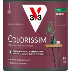 Sale V33 Peinture intérieure Colorissim satin lie de vin satin 0,5L