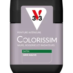 New V33 Peinture intérieure Colorissim satin gris mauve satin 75 ml