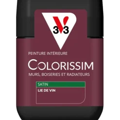 New V33 Peinture intérieure Colorissim satin lie de vin satin 75 ml