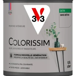 Hot V33 Peinture intérieure Colorissim satin gris béton satin 0,5L