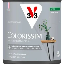 Discount V33 Peinture intérieure Colorissim satin gris acier satin 0,5L