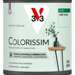 Sale V33 Peinture intérieure Colorissim satin vert d'eau satin 0,5L