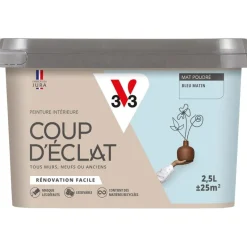 Outlet V33 Peinture intérieure Coup d'éclat bleu matin poudré 2,5L