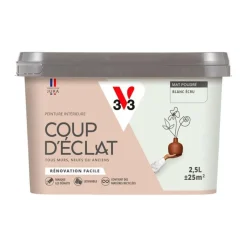 New V33 Peinture intérieure Coup d'éclat blanc écru poudré 2,5L