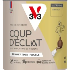 Hot V33 Peinture intérieure Coup d'éclat jaune éclat poudré 0,5L