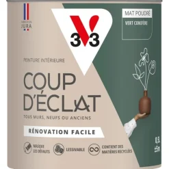 Clearance V33 Peinture intérieure Coup d'éclat vert conifère poudré 0,5L