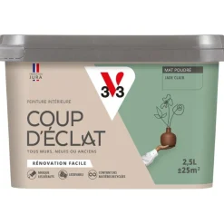 Discount V33 Peinture intérieure Coup d'éclat jade clair poudré 2,5L