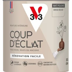 Outlet V33 Peinture intérieure Coup d'éclat greige délicat poudré 0,5L