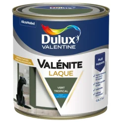Sale DULUX VALENTINE Peinture laque acrylique Valénite Vert Tropical Mat 0,5L