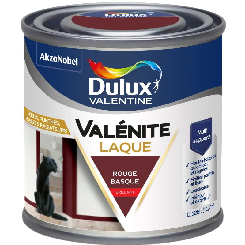 Sale DULUX VALENTINE Peinture laque acrylique Valénite Rouge Basque Brill 125ml