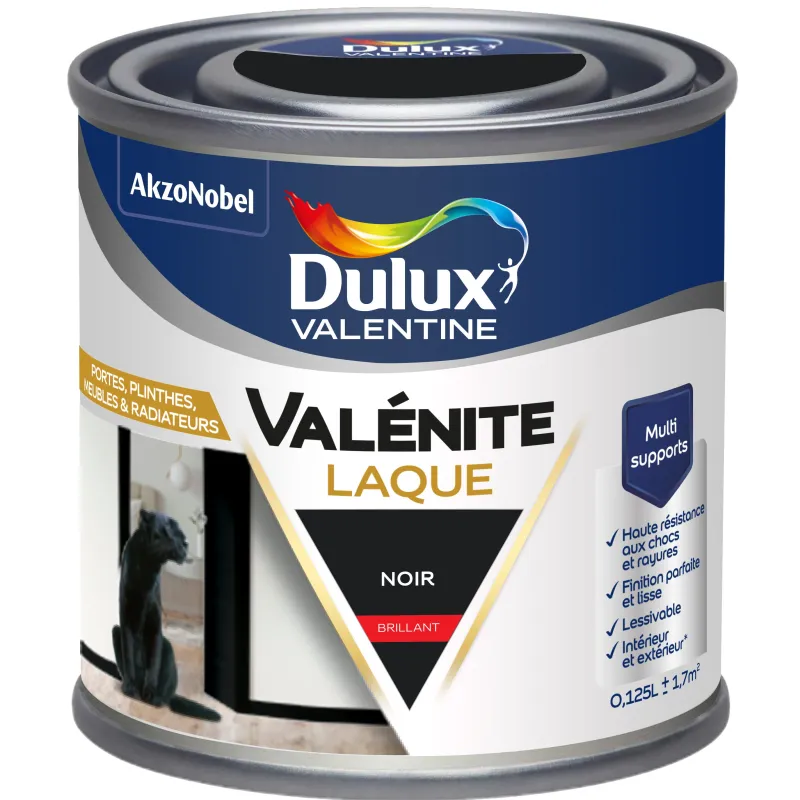 Discount DULUX VALENTINE Peinture laque acrylique Valénite Noir Brillant 125ml