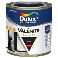 New DULUX VALENTINE Peinture laque acrylique Valénite Noir Brillant 0,5L