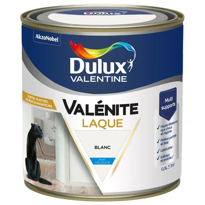 Best DULUX VALENTINE Peinture laque acrylique Valénite Blanc Mat 0,5L