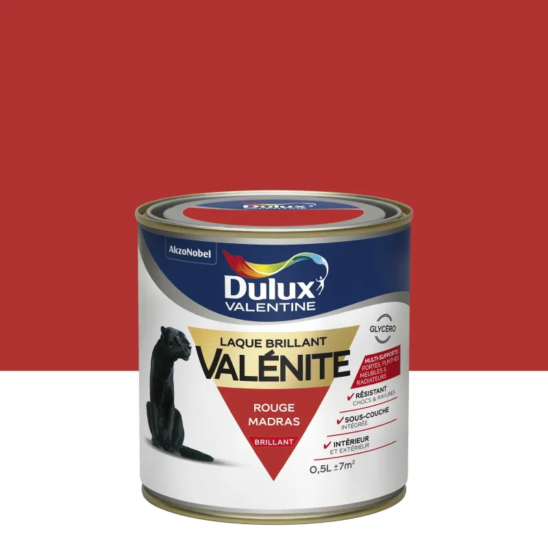 New DULUX VALENTINE Peinture laque Valénite brillant rouge Madras 0,5L