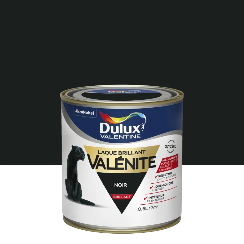 Hot DULUX VALENTINE Peinture laque Valénite brillant noir 0,5 L