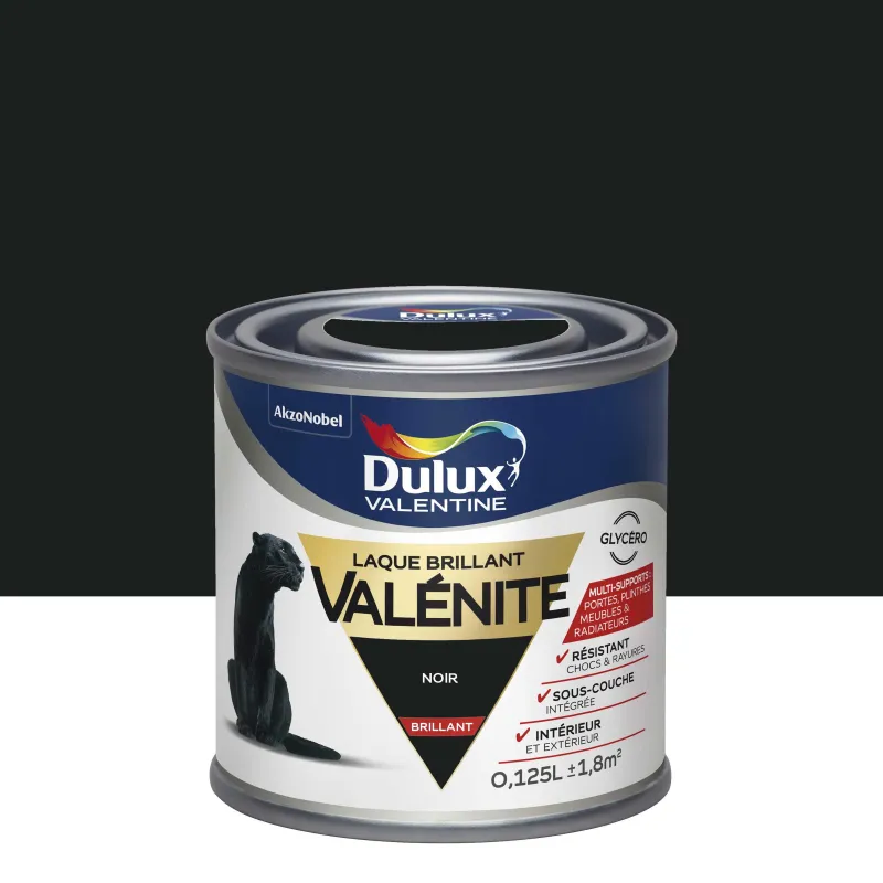 New DULUX VALENTINE Peinture laque Valénite brillant noir 0,125 L