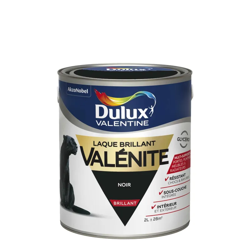 DULUX VALENTINE Peinture Laque Valénite Brillant Noir 2L