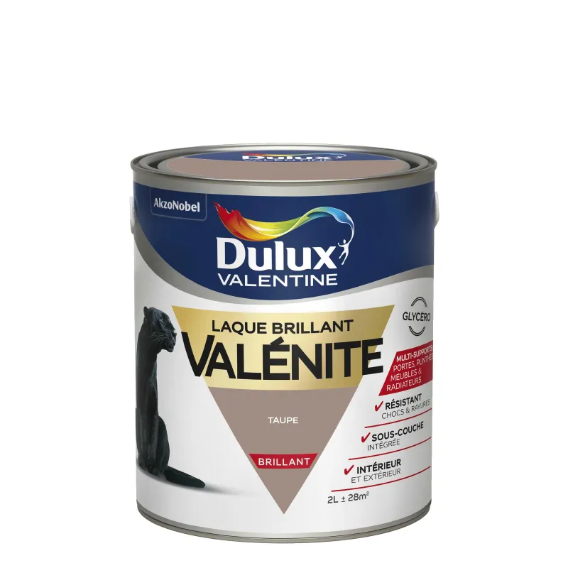 New DULUX VALENTINE Peinture laque Valénite brillant taupe 2 L