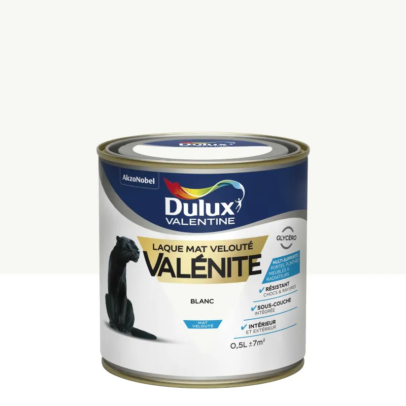Best DULUX VALENTINE Peinture laque Valénite mat blanc 0,5 L