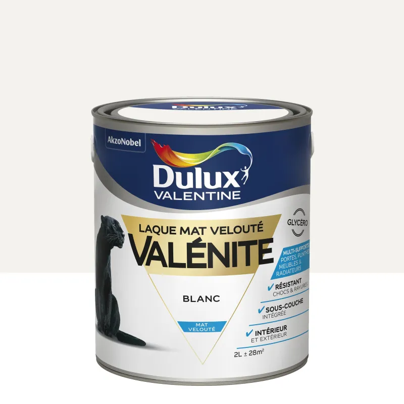Discount DULUX VALENTINE Peinture laque Valénite mat blanc 2 L