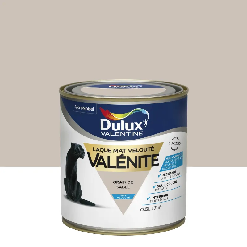 Discount DULUX VALENTINE Peinture laque Valénite mat grain de sable 0,5 L