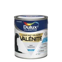 New DULUX VALENTINE Peinture Laque Valénite Mat Gris Tendance 2L