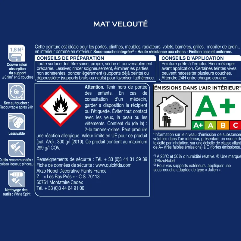 Discount DULUX VALENTINE Peinture laque Valénite mat noir 0,125 L