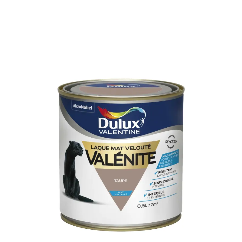 Outlet DULUX VALENTINE Peinture laque Valénite mat taupe 0,5 L