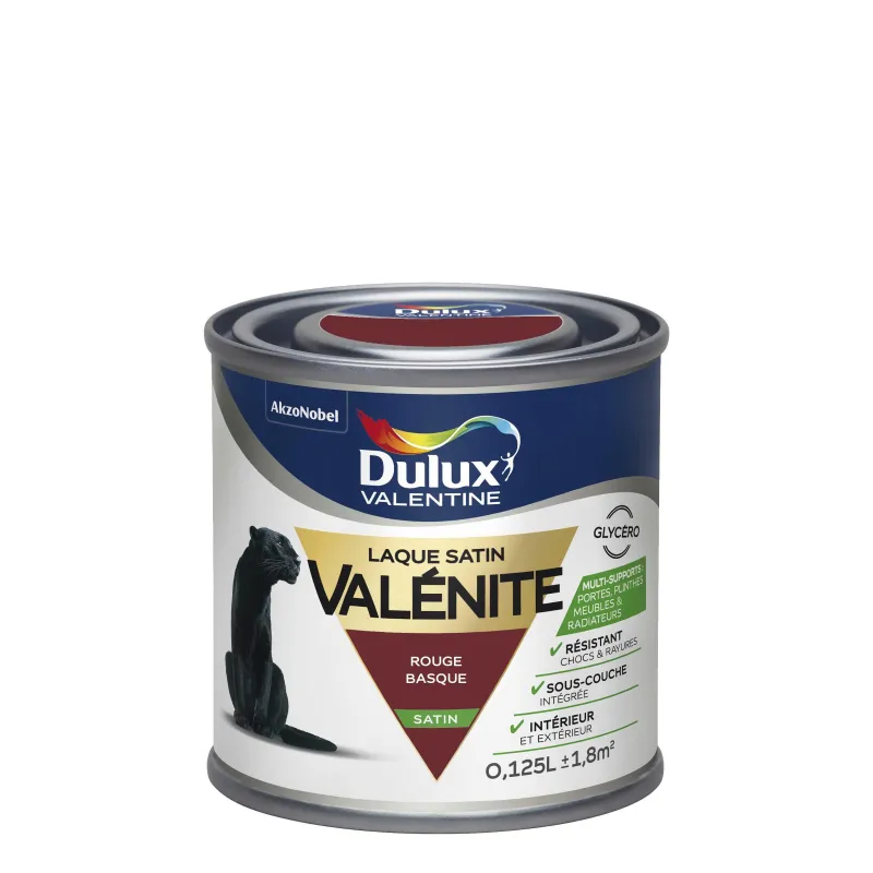 New DULUX VALENTINE Peinture laque Valénite satin rouge Basque 0,125 L
