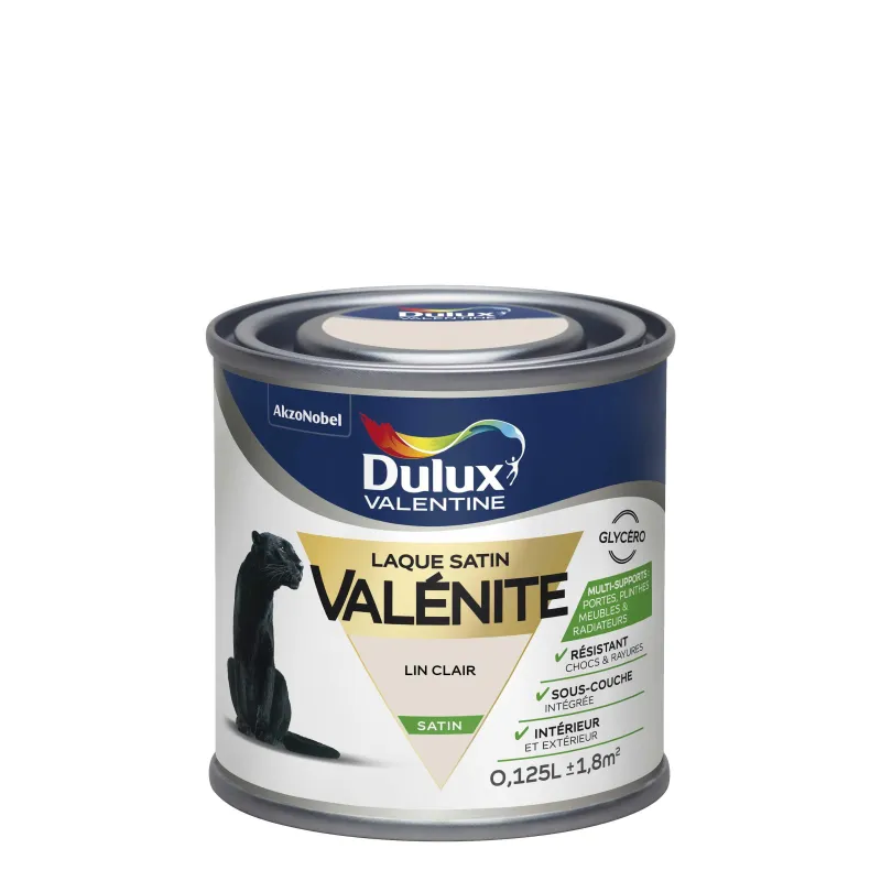 Discount DULUX VALENTINE Peinture laque Valénite satin lin clair 0,125 L