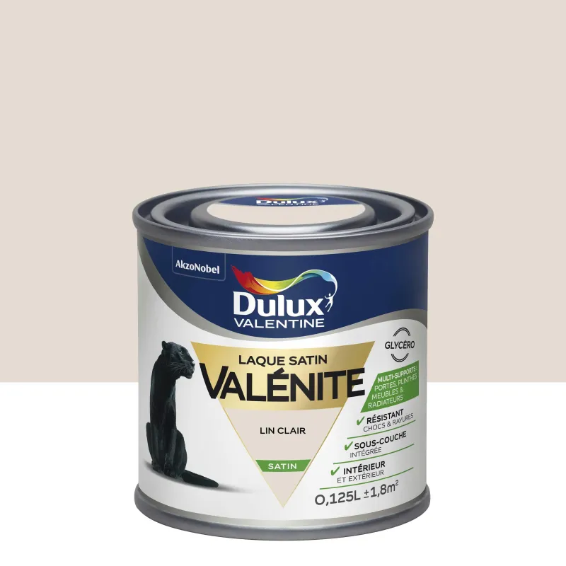 Discount DULUX VALENTINE Peinture laque Valénite satin lin clair 0,125 L