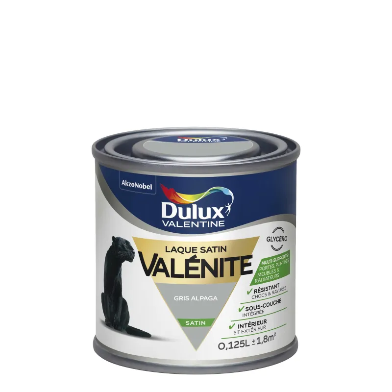 Hot DULUX VALENTINE Peinture laque Valénite satin gris Alpaga 0,125 L