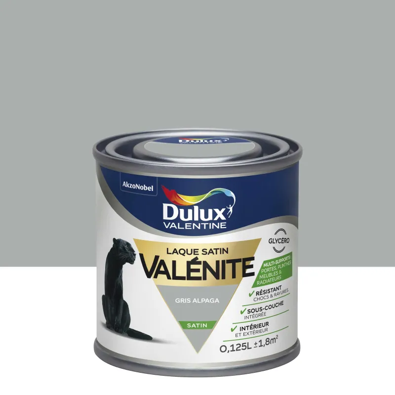 Hot DULUX VALENTINE Peinture laque Valénite satin gris Alpaga 0,125 L
