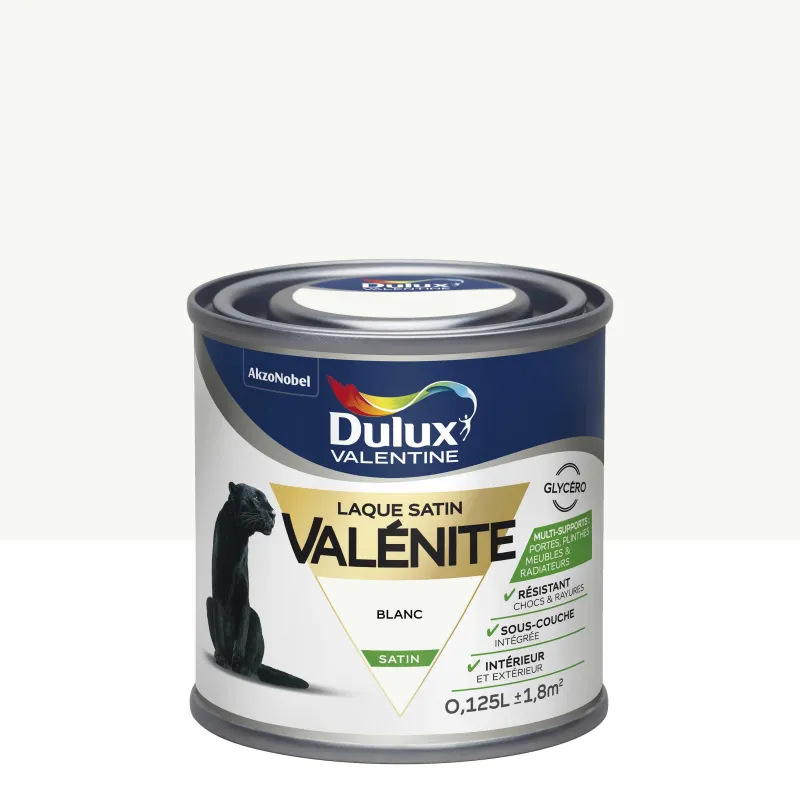 Clearance DULUX VALENTINE Peinture laque Valénite satin blanc 0,125 L