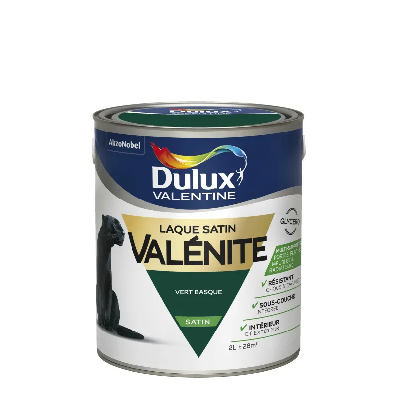 DULUX VALENTINE Peinture laque Valénite satin vert Basque 2 L